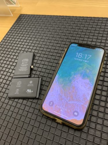 iPhoneX　バッテリー交換　川越市