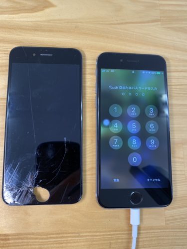 川越市　ガラス割れ修理　iPhone6