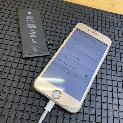 iPhone6s　バッテリー交換　日高市　200212