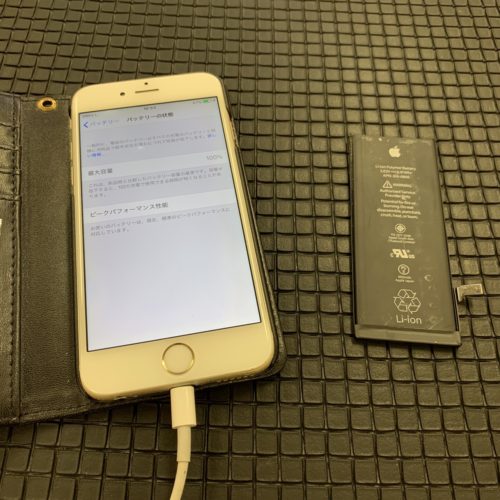 iPhone6s　バッテリー交換　鶴ヶ島市　200208