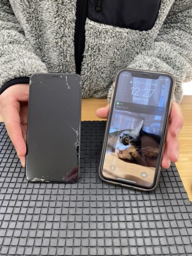 iPhoneXR　ガラス割れ修理　鶴ヶ島市